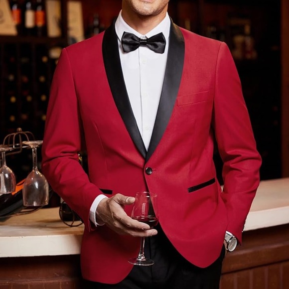 COOFANDY Men Suits Classic Fit 2 Piece Suit Set One Button Casual Blazer Wedding Bussiness Suit Separates